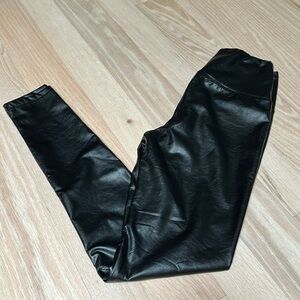 Faux leather legging, size large, black
